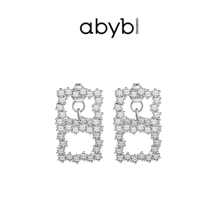 【喇叭酷专属】ABYBCHARMING 铜合金合成锆石耳饰 勇气的平方耳环