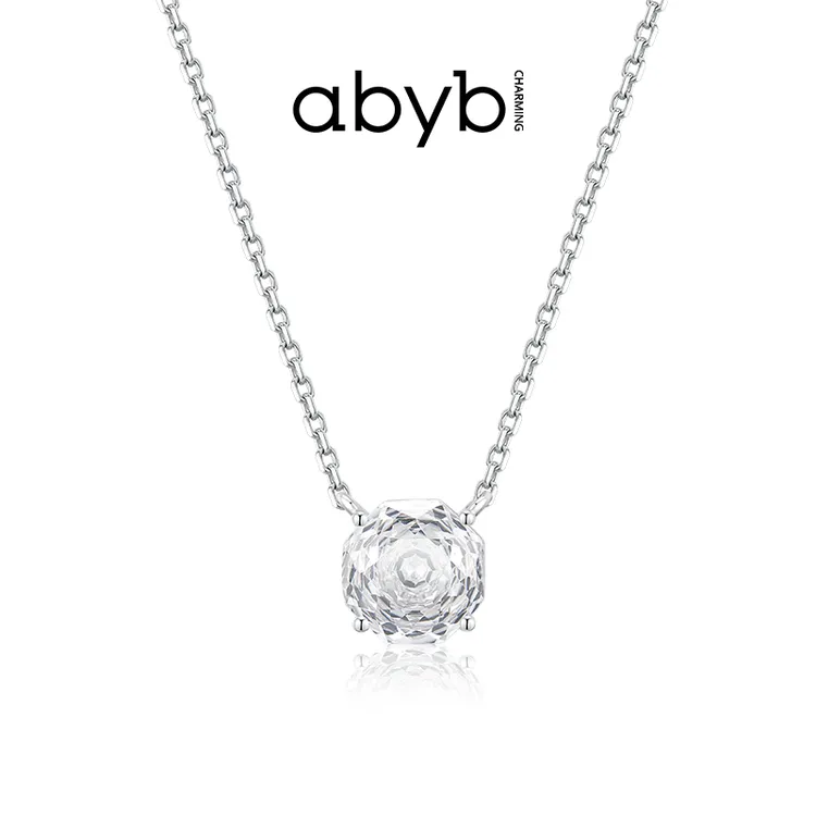 铜合金合成锆石耳饰 玫瑰项链玫瑰耳钉轻奢时尚