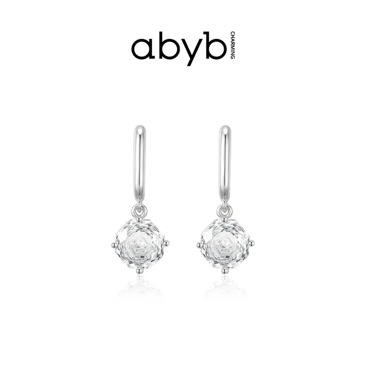 ABYBCHARMING 铜合金合成锆石耳饰 玫瑰心事耳环GB