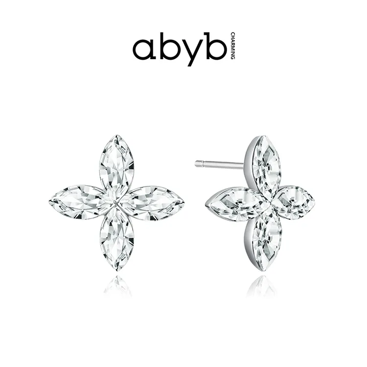 【发发专属】 铜合金玻璃耳饰  ABYBCHARMING 闪光耳环气质白色时