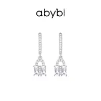 ABYBCHARMING 铜合金合成锆石耳饰 锁锁耳环