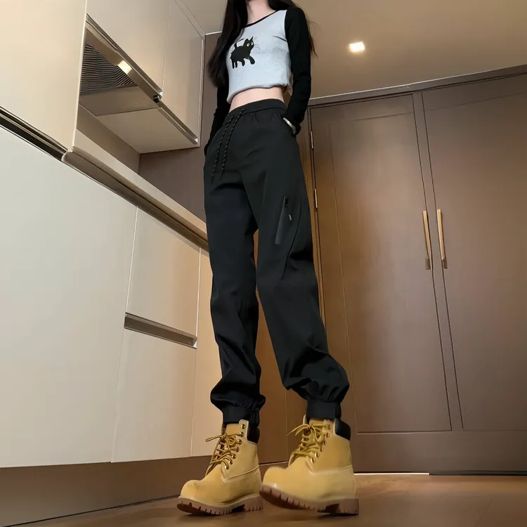 男女同款冲锋裤美式机能裤子男款潮流高级感休闲裤防水束脚工装裤