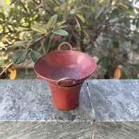 A紫铜茶漏小锅造型 滤茶器 创意（火烧云纯紫铜手工）过滤家用滤水