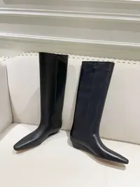 时尚百搭骑士长靴女鞋黑色高筒靴骑士靴