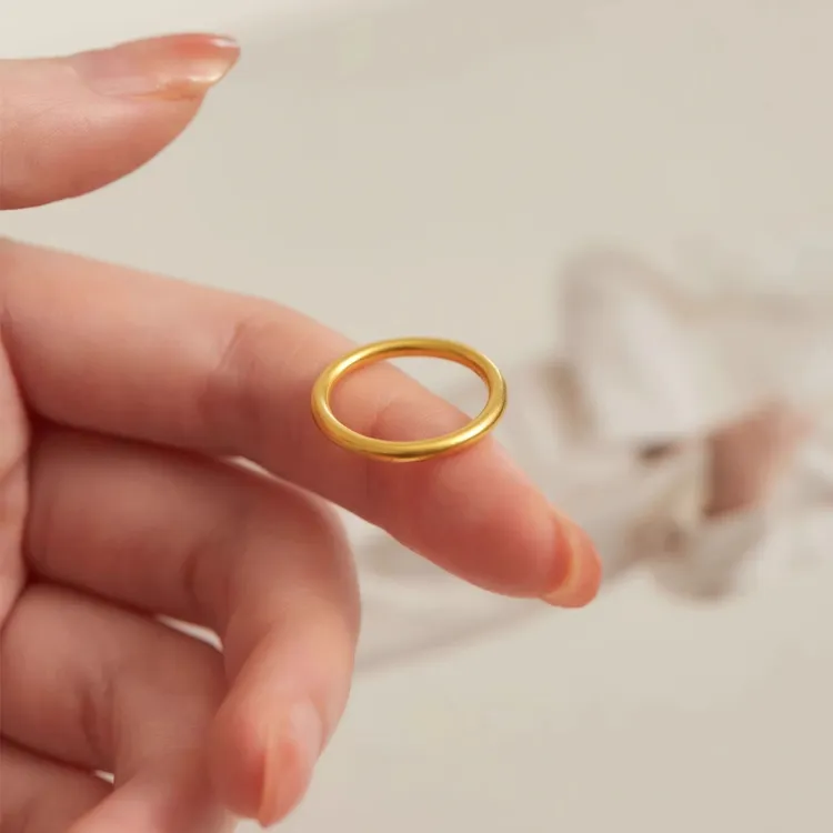 钛钢戒指 不怕水/不掉色/古法传承素圈戒指女指环素戒高级感细款