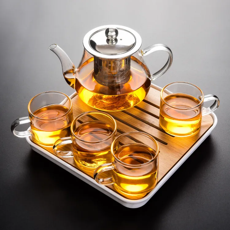  透明玻璃茶具整套简约家用功夫茶壶茶杯套装小型会客耐热泡茶器