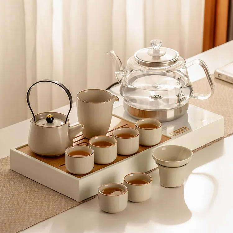 仿乌金石茶盘茶具整套家用自动上水烧水壶茶台一体式煮茶器套装