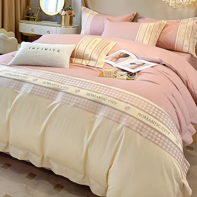 高档奢华长绒棉四件套全棉纯棉100床单被套白色酒店床上用品