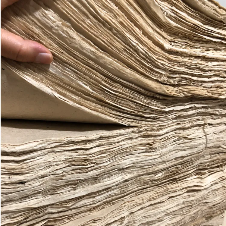 【小方皮纸】纯手工蝉翼-43x43cm微瑕古褐色-篆隶楷行草