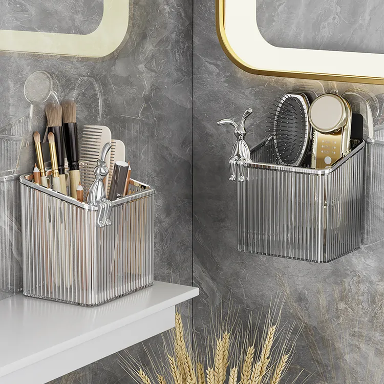卫生间牙刷牙膏梳子置物架收纳架壁挂免打孔浴室厕所洗手台收纳筒