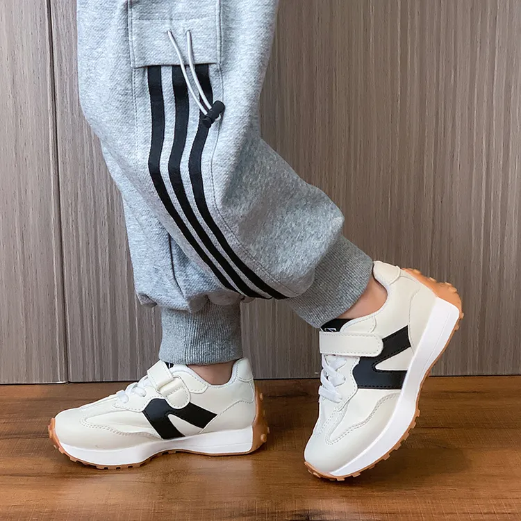 秋冬新款儿童小蛮腰阿甘鞋-12岁男女童加绒中小童运动老爹小白鞋