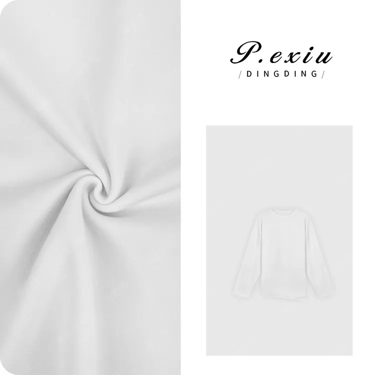 PanYiXiu/潘依绣【基础百搭】长绒棉纯色简约侧开叉长袖T恤 W-62580