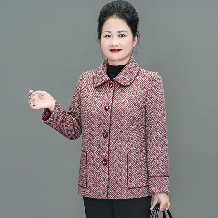 华太太新款外套中老年人洋气女装胖妈妈装加肥加大码时尚C5015