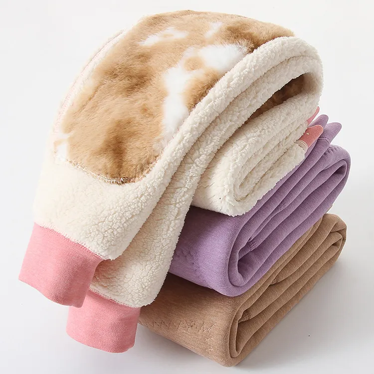 儿童加绒加厚保暖裤男童高腰特厚棉裤女童内穿打底裤中大童护膝裤