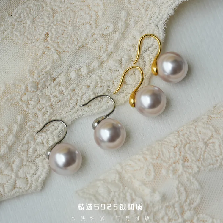 丽沁 925银耳饰 曼塔紫珠2024秋冬上新高跟鞋耳钩气质百搭耳勾