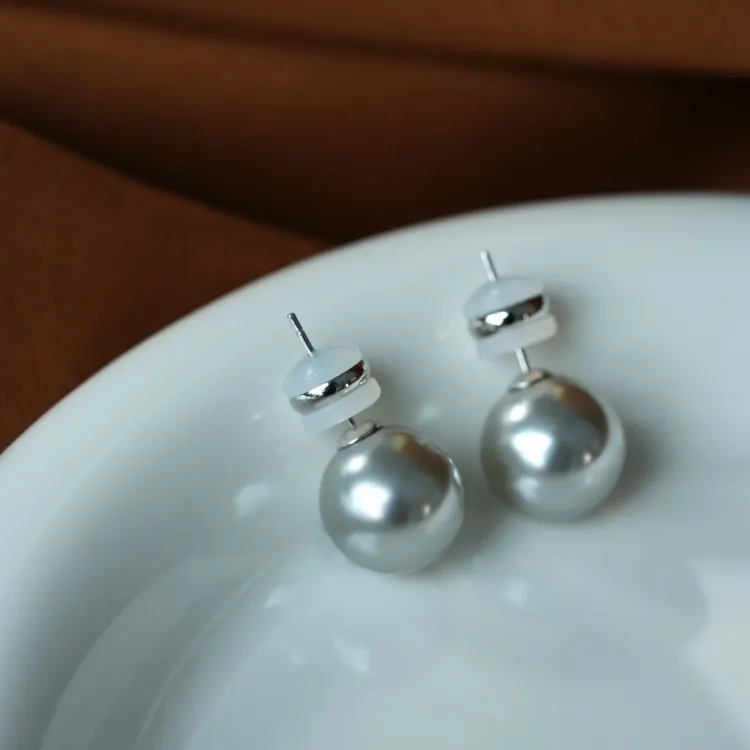 丽沁 925银耳饰 冷淡风珠耳钉简约气质经典耳饰ins风耳环