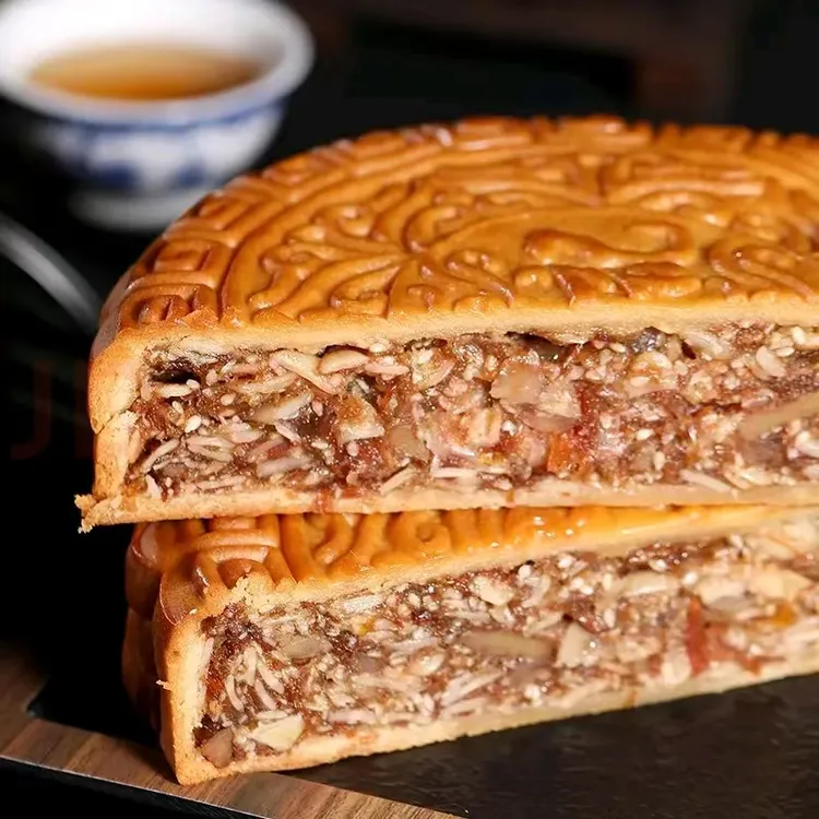 500g简装广西合浦黄记月饼广式纯手工五仁叉烧肉丝老式月饼糕点心