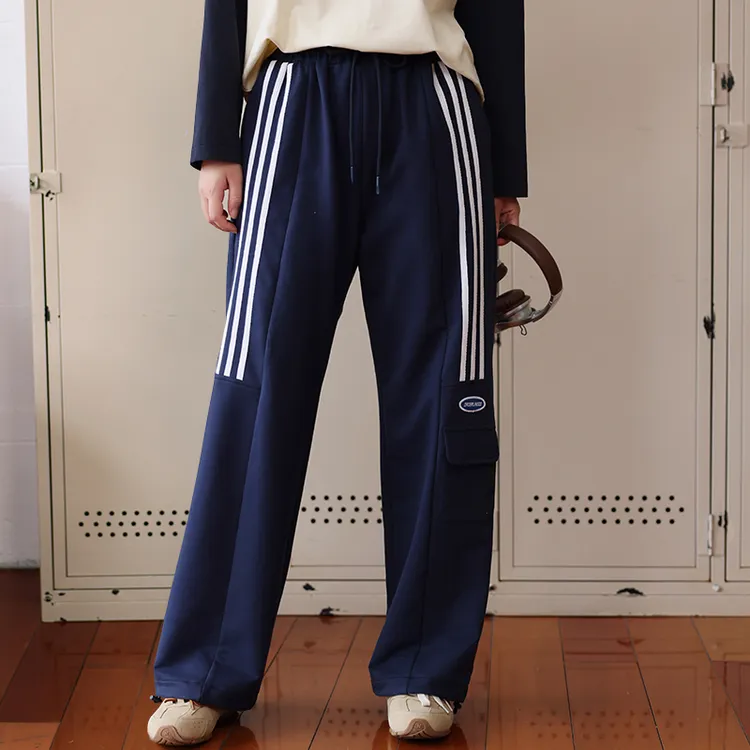 初中生直筒长裤2025新款秋装少女宽松紧运动大童高中学生休闲卫裤