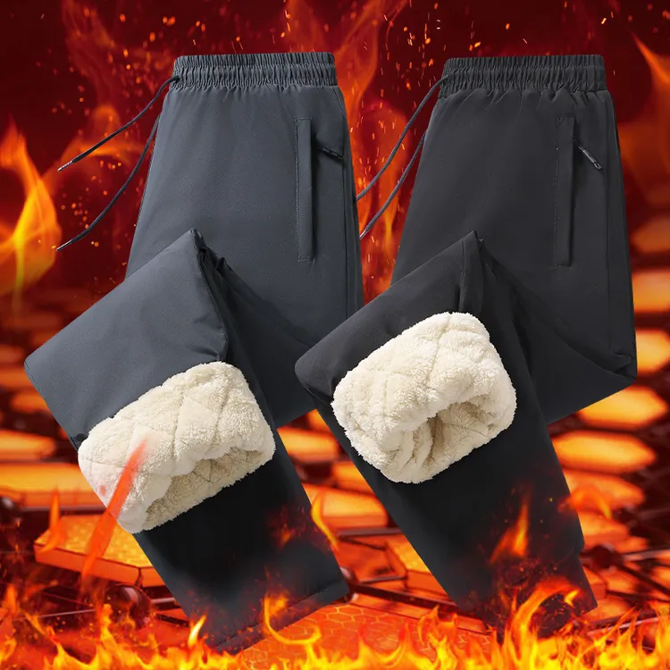 新款男士保暖裤加厚棉裤冬季大码高腰防风抗寒加厚中老年休闲棉裤