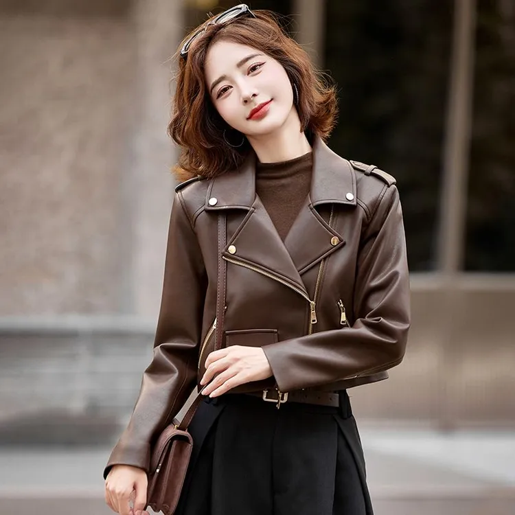 真皮皮衣女短款皮夹克2025秋季新款海宁绵羊皮韩版机车气质皮外套