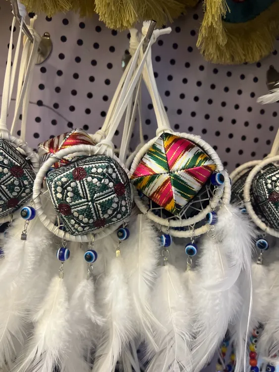 汽车挂件捕梦网羽毛车载饰品创意可爱车内装饰品 小花帽汽车挂件