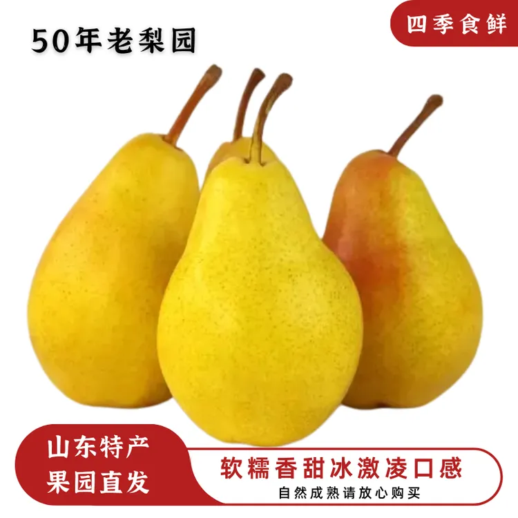 【烟台特产】黄皮烟台太婆梨软糯香甜带箱4.5-5斤应季水果产地直发