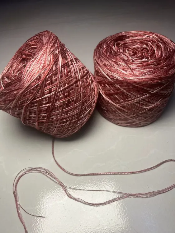 六股合股段染丝光棉手编线到手500克（1斤）