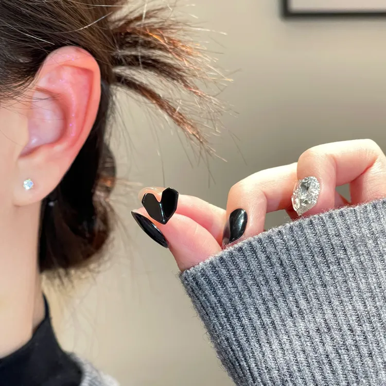 气质折纸几何爱心耳钉四件套众耳饰R2040