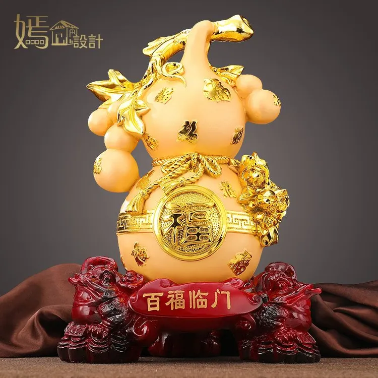 沙金招财葫芦摆件家居电视酒柜装饰工艺品中式博古架摆设