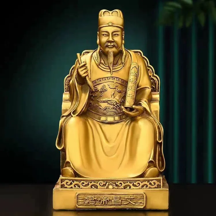 纯铜文昌帝君神像摆件文昌星铜像文曲星家居供奉桌面工艺送礼
