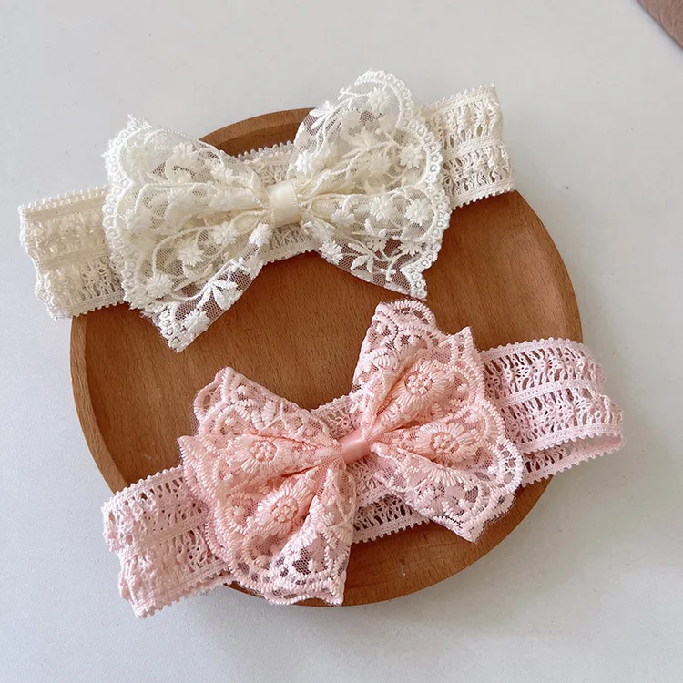 婴儿蕾丝发带婴儿头饰女宝宝护卤门发带公主不勒头发饰蝴蝶结