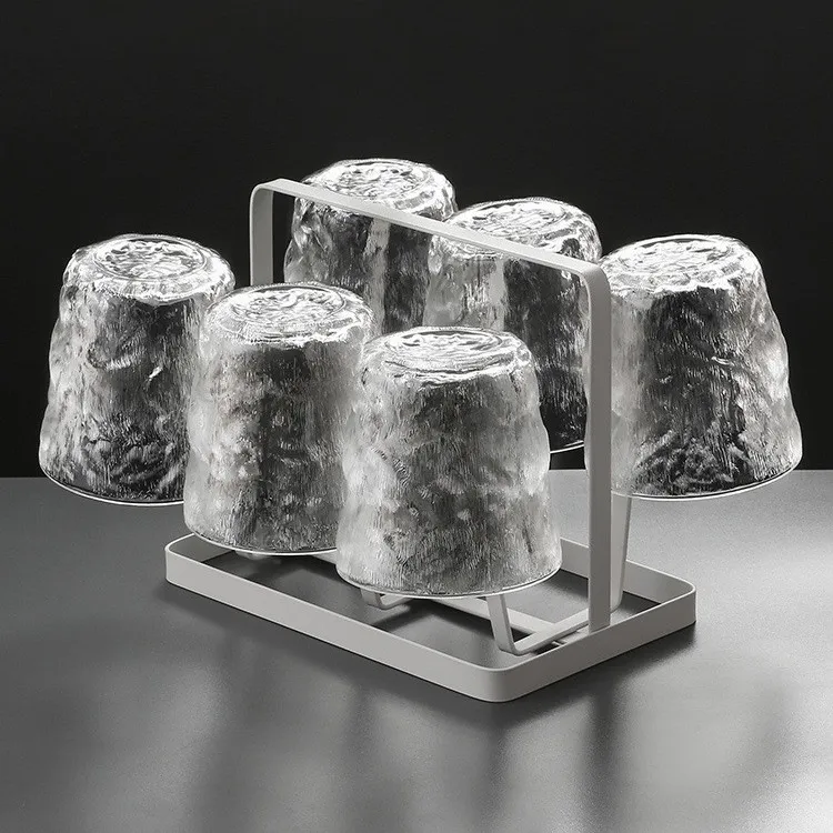 【6只装】冰川杯雾面果汁牛奶杯喝水杯酒杯ins风玻璃杯