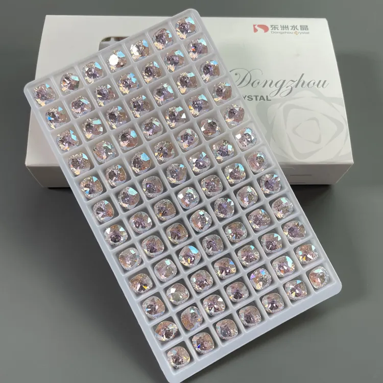 DONGZHOU 东洲8mm肥方美甲钻 尖底白色高闪彩色异形超闪美甲饰品