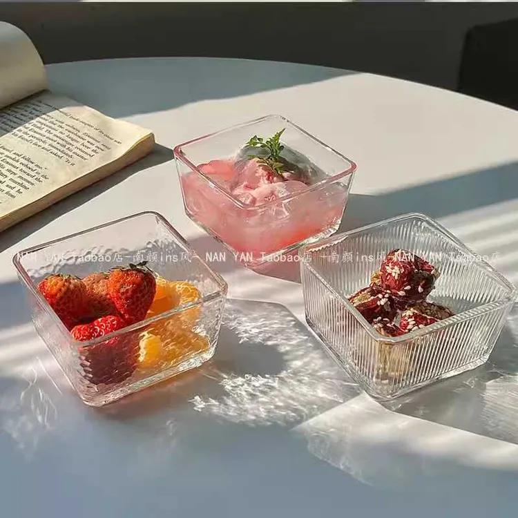 耐热玻璃网红燕窝碗北欧ins酸奶布丁杯轻奢冰淇淋雪糕杯点心碗盘