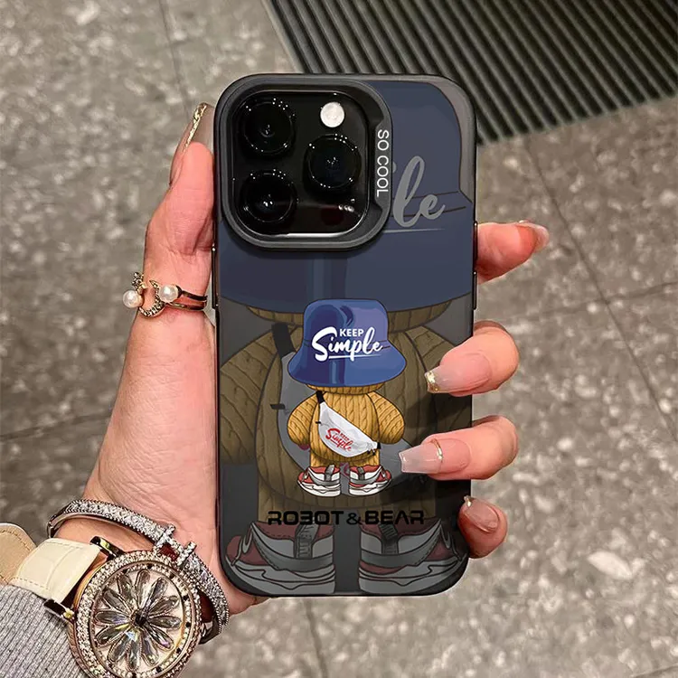 潮牌背包适用苹果15手机壳iphone14磨砂13pro元气壳12防摔11硅胶8