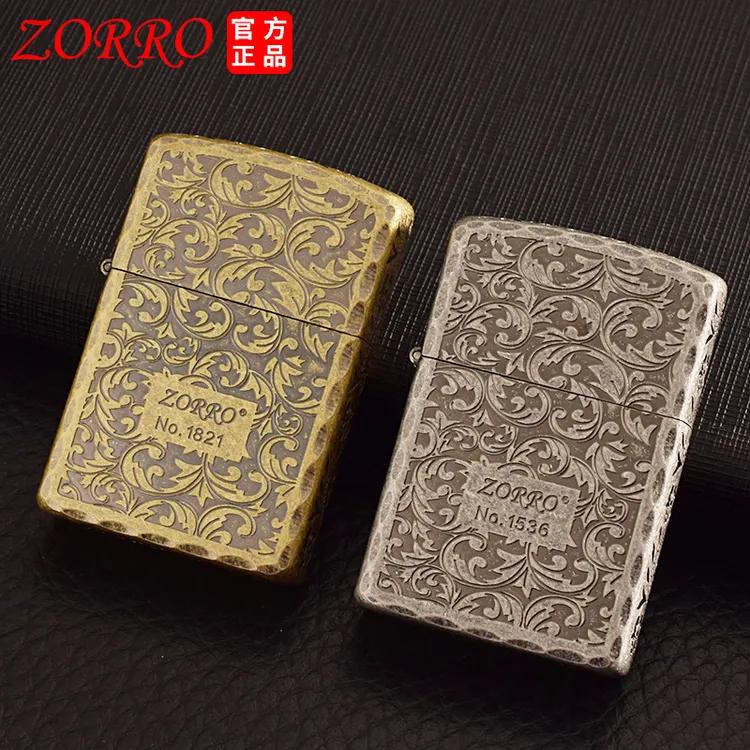 佐罗经典煤油打火机古青铜花边唐草图案五面蚀刻工艺创意礼品火机