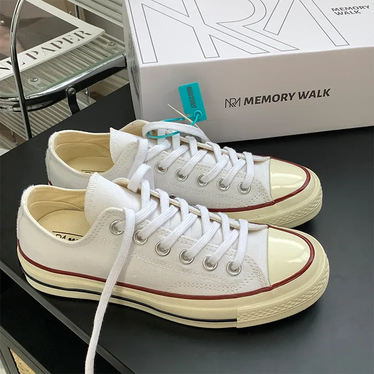 鞋有亿 2025秋冬新款1970s低帮帆布鞋女小白鞋厚底透气鞋子板鞋男
