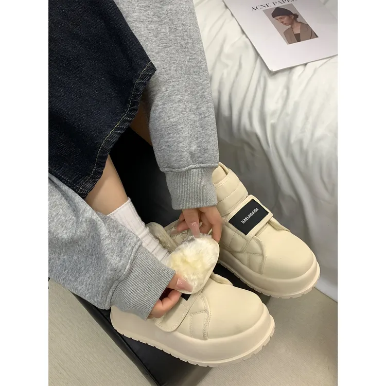 小瑜家2024秋冬爆款厚底女鞋新中式鞋子魔术贴洋气雪地靴保暖棉鞋