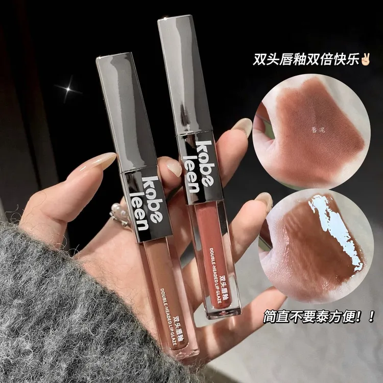 kobeleen双头唇釉水光丝绒雾面显白口红滋润少女唇泥化妆品批发