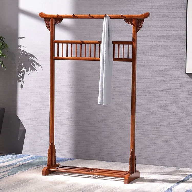 中式红木衣帽架落地卧室明清古典卯榫整装挂衣服架酒店别墅大衣架