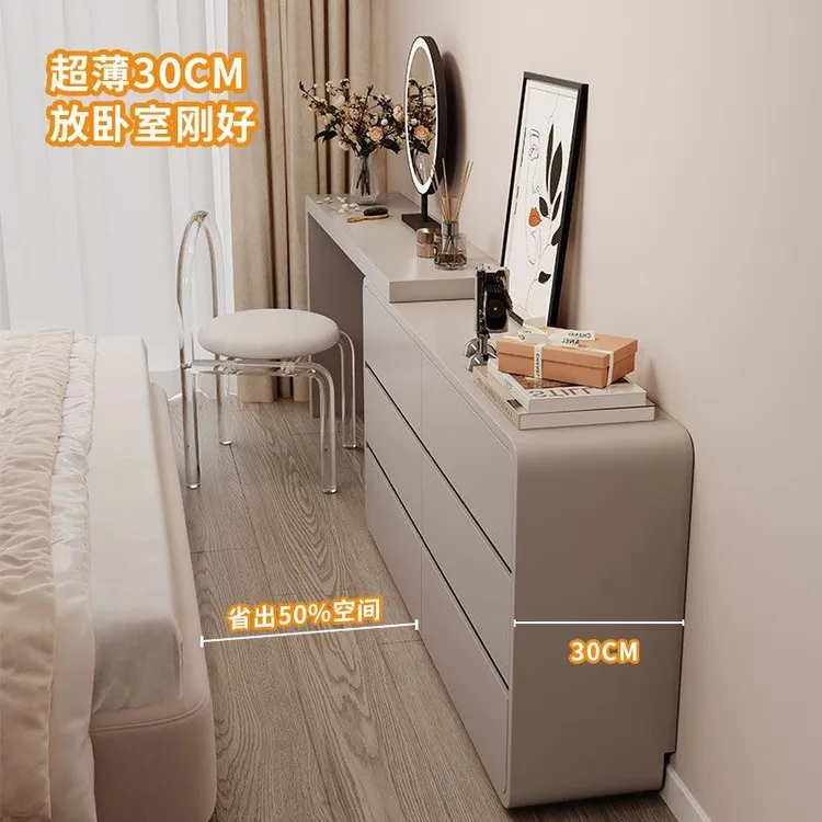 超薄30cm梳妆台40cm斗柜一体家用卧室梳妆台床位柜梳妆台斗柜一体