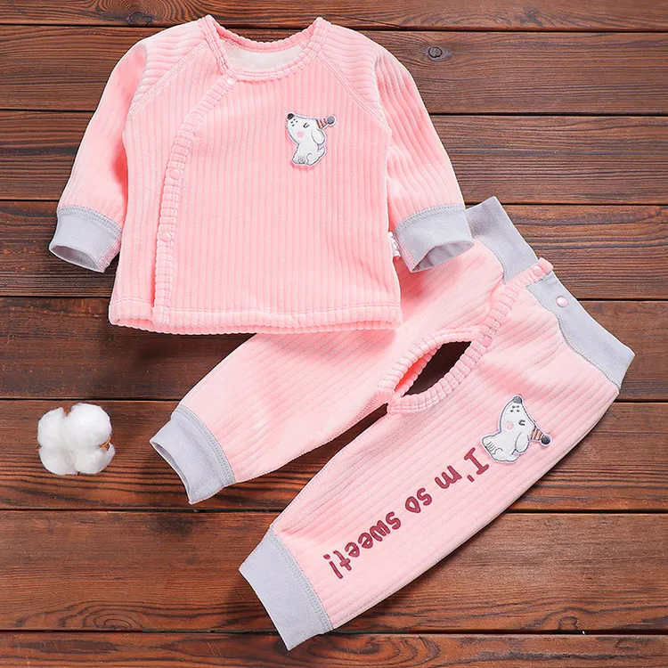 幼儿加厚加绒套装儿童护肚保暖内衣婴儿秋裤秋冬男女睡衣春秋外穿