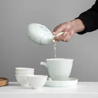 波佐见进口青磁一服茶器套装家用简约现代陶瓷功夫茶具围炉煮茶