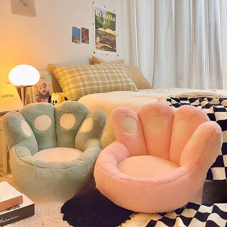 猫爪坐垫靠垫一体地上坐墩卧室蒲团飘窗地板懒人屁垫榻榻米坐垫子