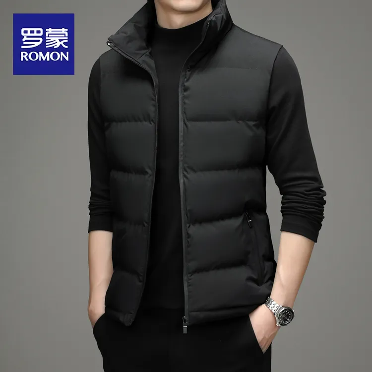 罗蒙秋冬季新款休闲马甲男士立领坎肩背心情侣宽松马夹外套上衣男