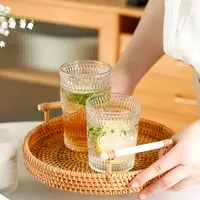MEIFULAN/美芙兰浮雕太阳花玻璃杯茶杯冷饮家用巴洛克风格透明