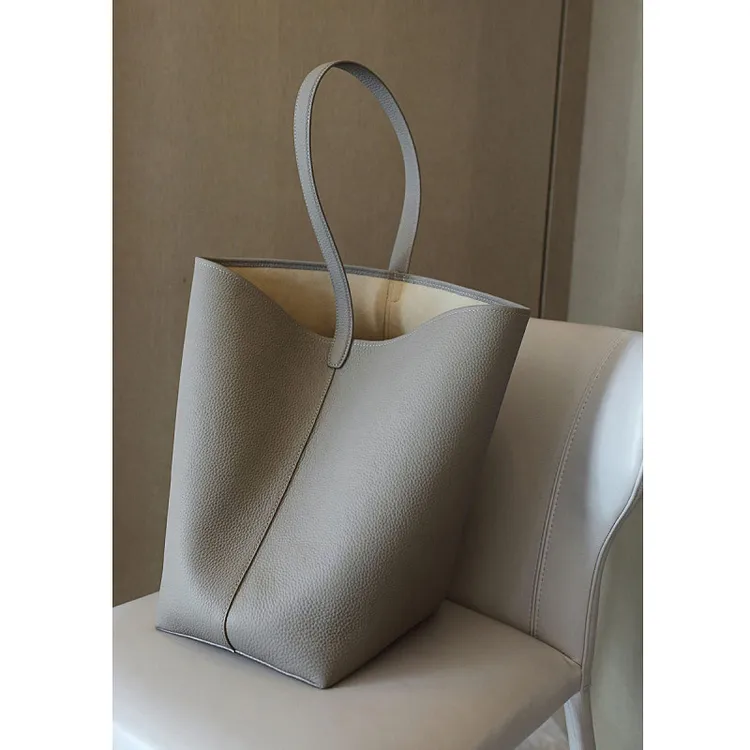 法国TOUCH MISS专柜高奢水桶包大容量单肩包小众真皮托特包女手提