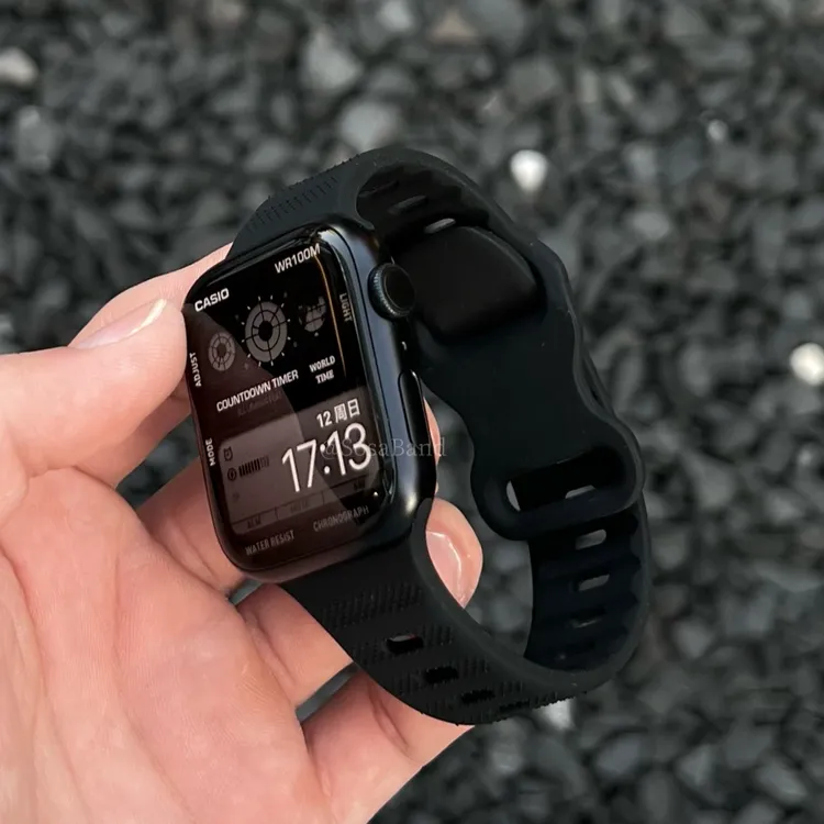 适用苹果iwatch9/8手表带百叶硅胶表带ultra/2运动透气applewatch