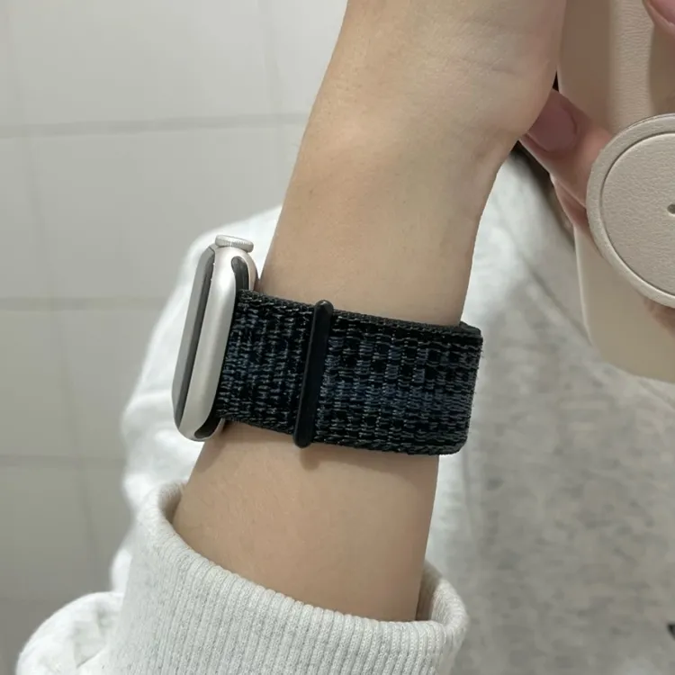 iwatch手表苹果S9表带新款魔术贴尼龙回环se柔软s8舒适45mm腕带s7