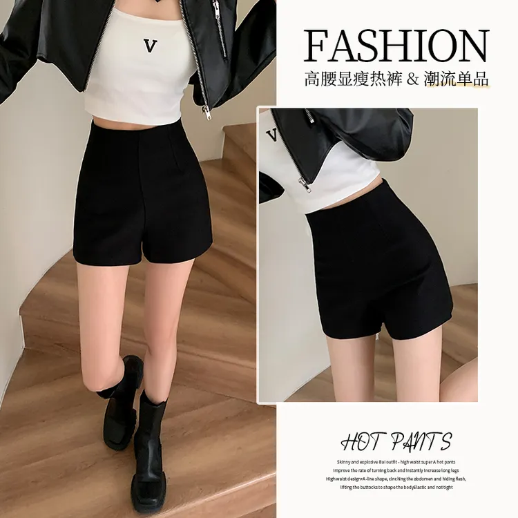 潮流西装热裤高腰薄款裤子FASHION包臀安全裤夏季短裤ins秋冬修身